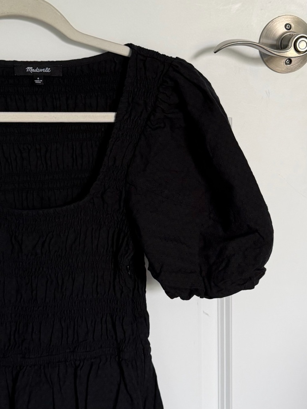 Madewell True Black Lucie Puff-Sleeve Midi Dress Size 6 - 54586 - Picture 5 of 16